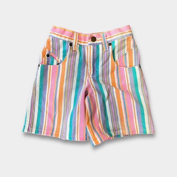 Vintage Other - Vintage Palmetto's Kids Colorful Striped Denim Shorts 7 USA